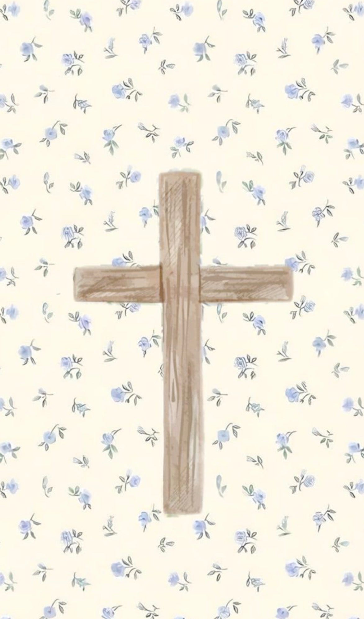 Blue Floral Cross