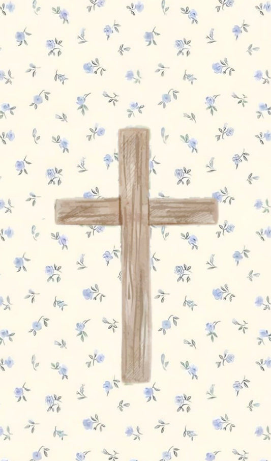 Blue Floral Cross
