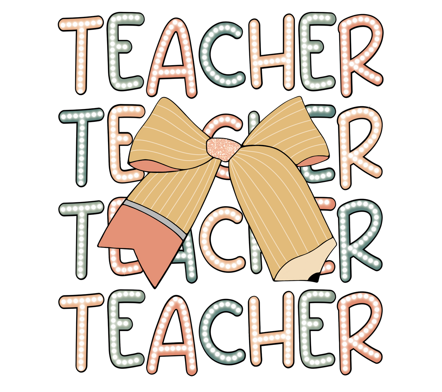 Teacher w/ pencil bow